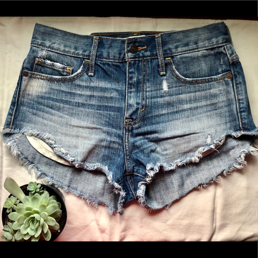 A&F Distressed High-Waisted Shorts